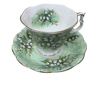 Royal Albert Festival Series "Haymarket" Cup & Saucer Green Lily Of The Valley